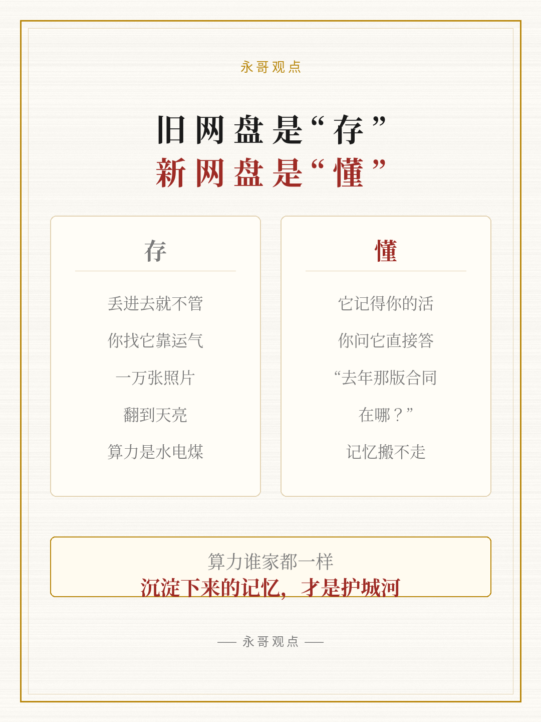 旧网盘是存，新网盘是懂